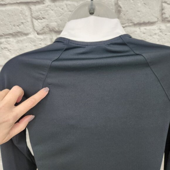 Nike Sportswear Team Long Sleeve High Neck Cropped Top Black White Logo XS - Picture 7 of 14